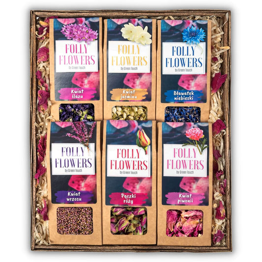 Kosz prezentowy z kwiatami suszonymi na prezent