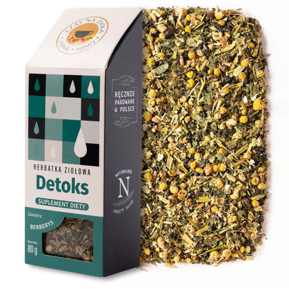 Herbata ziołowa naturalna detoks suplement diety berberys ostropest brzoza